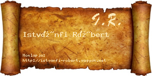 Istvánfi Róbert névjegykártya